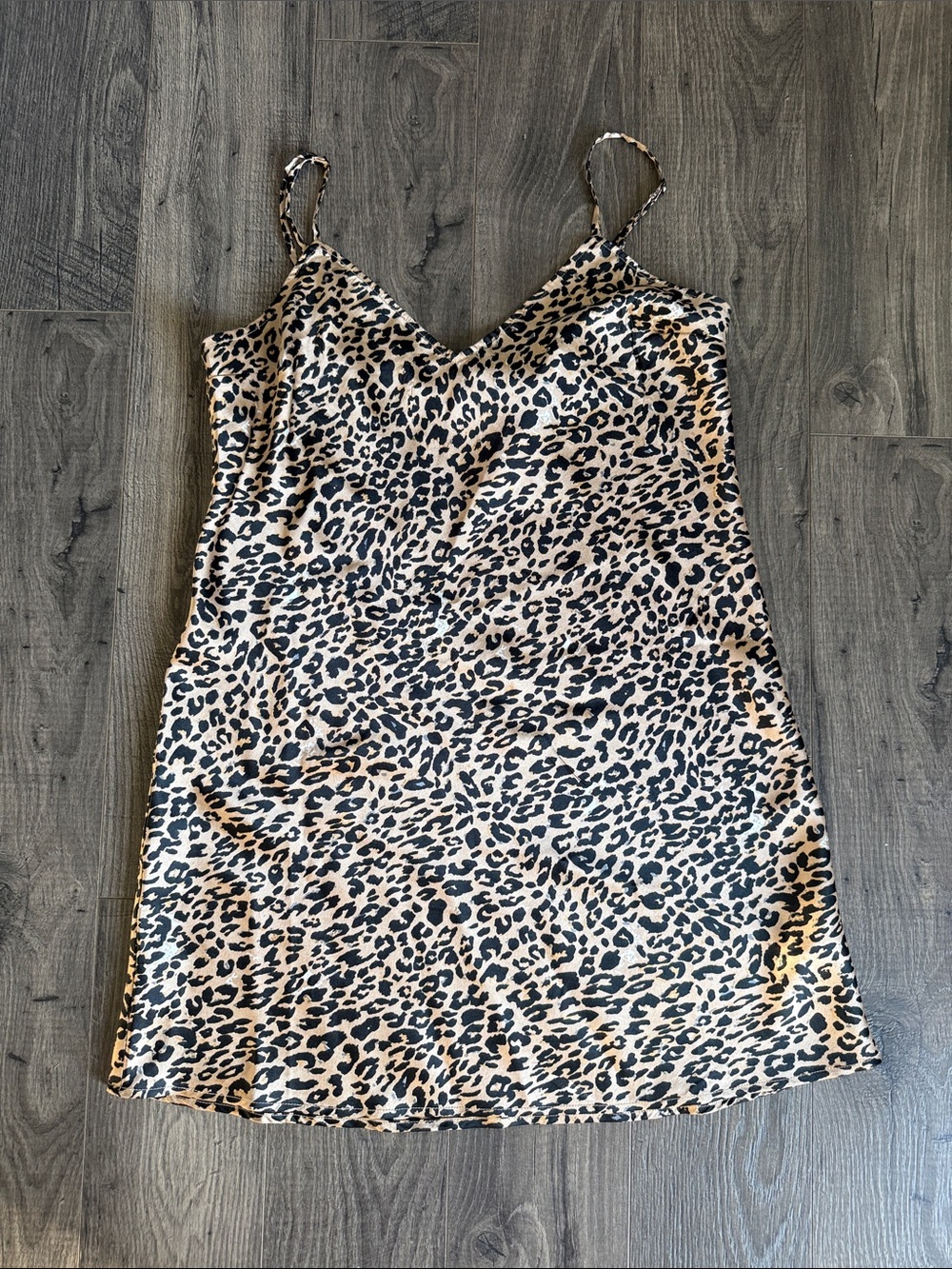 French Connection Leopard-Print Chemise in Cream & Black